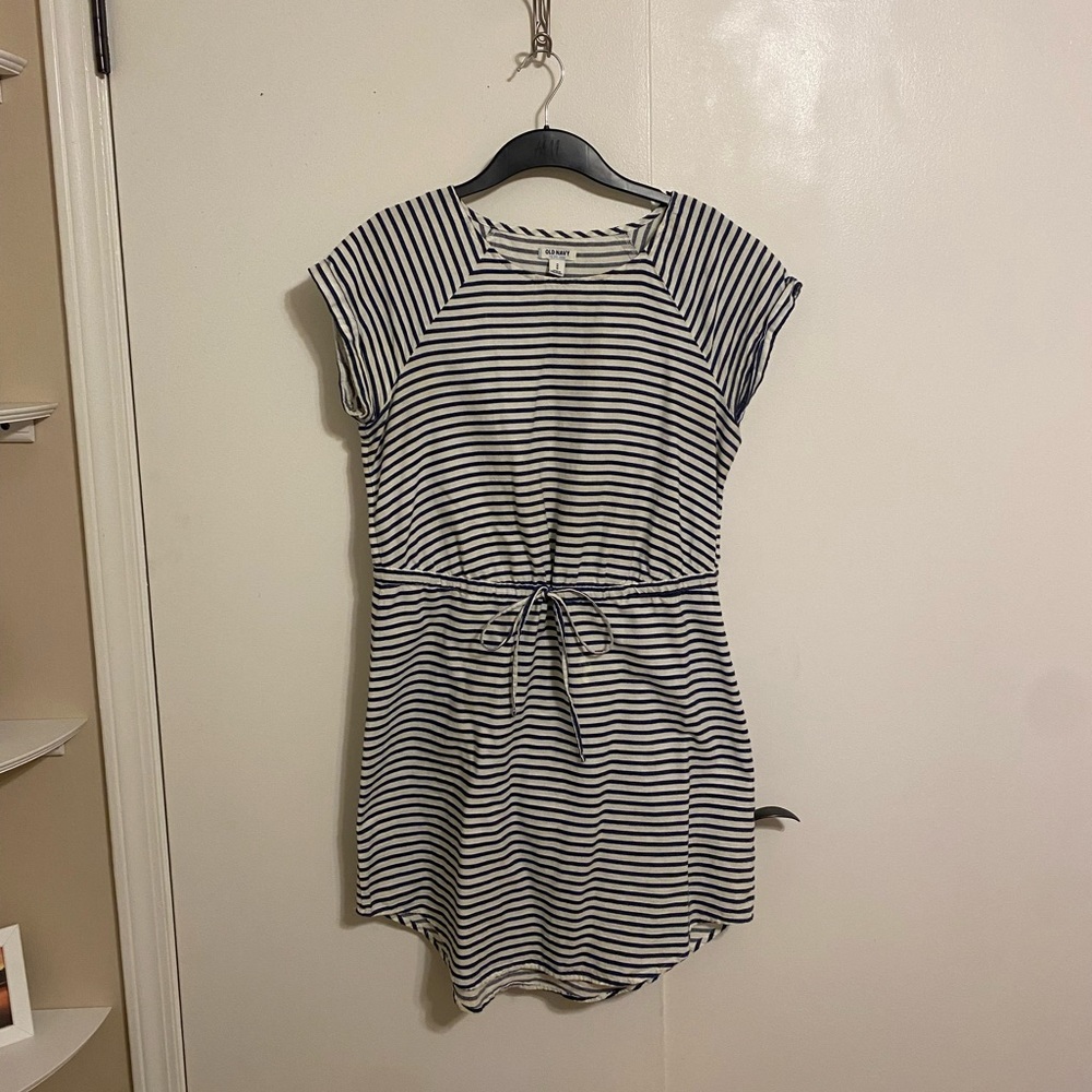 Old Navy Cotton Navy and Cream Dress